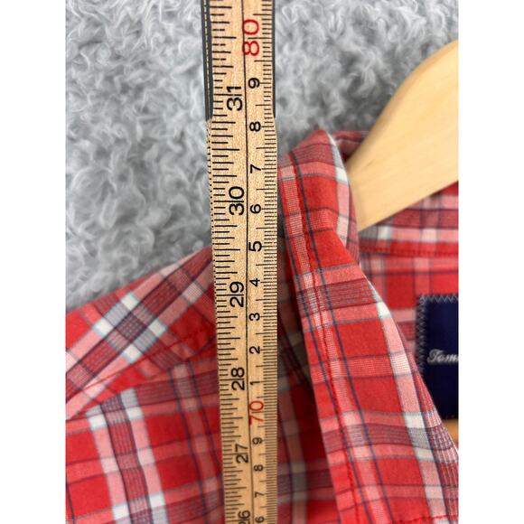 Tommy Bahama Red Plaid Short Sleeve Button Front Shirt XL Silk Blend - Picture 4 of 8